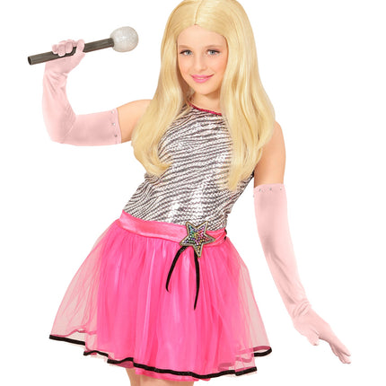 Widmann SRL Satijnen handschoenen roze kind