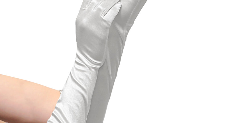 Widmann SRL Satijnen handschoenen wit kinderen