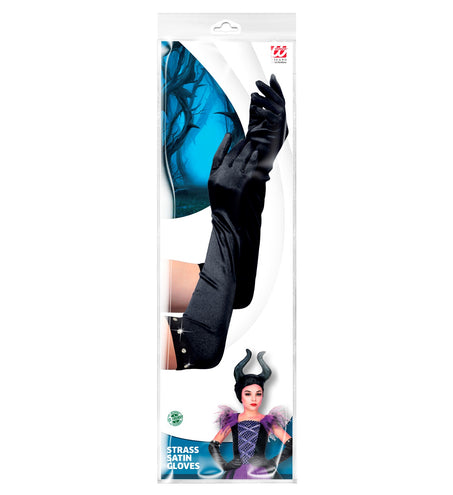 Widmann SRL Satijnen handschoenen zwart kind