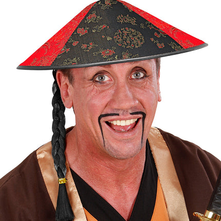 Widmann SRL Satijnen hoed Chinese man met staartjes