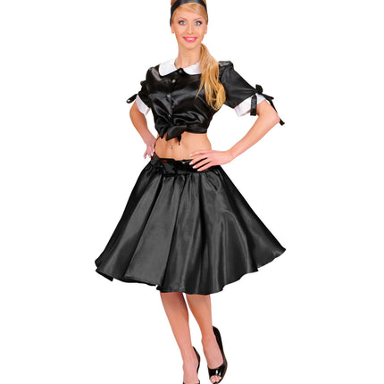 Widmann SRL Satijnen rok zwart met petticoat