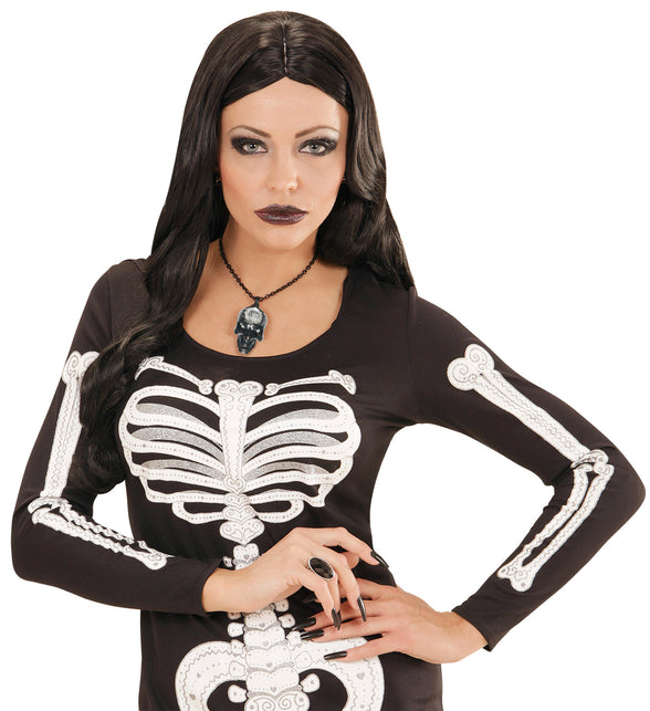 Widmann SRL Schedel ketting zilver zwart