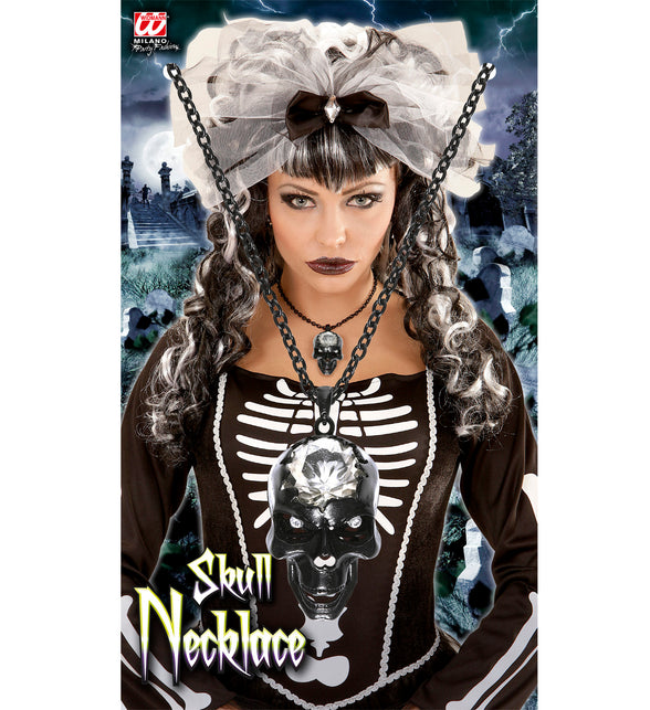 Widmann SRL Schedel ketting zilver zwart