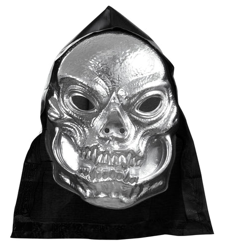 Widmann SRL Schedel masker zilver metallic met capuchon