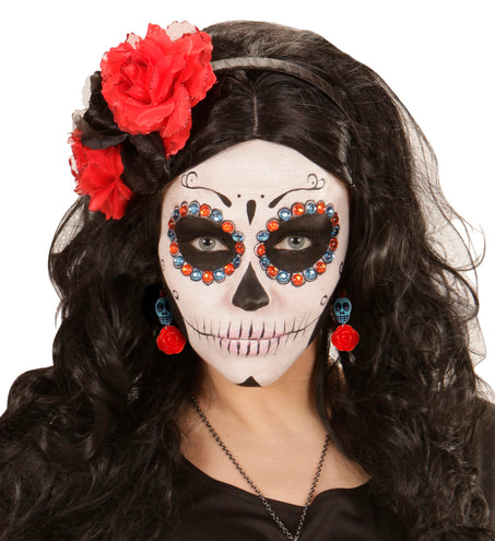 Widmann SRL Schedel met roos oorbellen