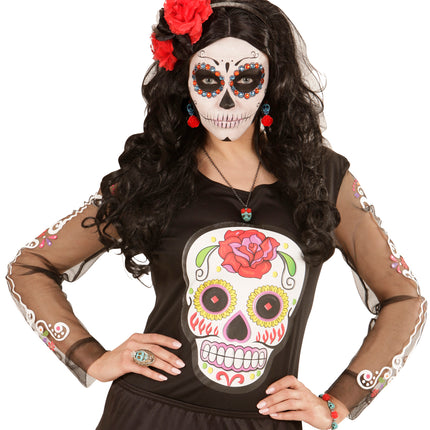 Widmann SRL Schedel met roos oorbellen