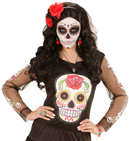 Widmann SRL Schedel met roos oorbellen