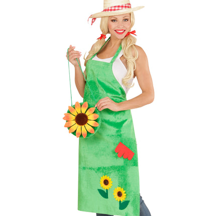 Widmann SRL Schort tuinman met bloemen groen