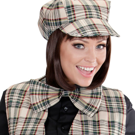 Widmann SRL Schotse pet tartan met strik ruit beige
