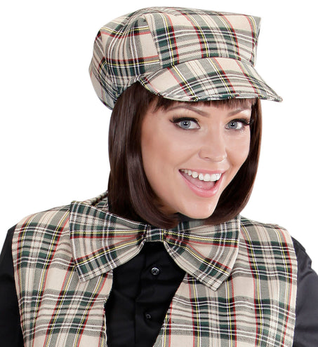 Widmann SRL Schotse pet tartan met strik ruit beige