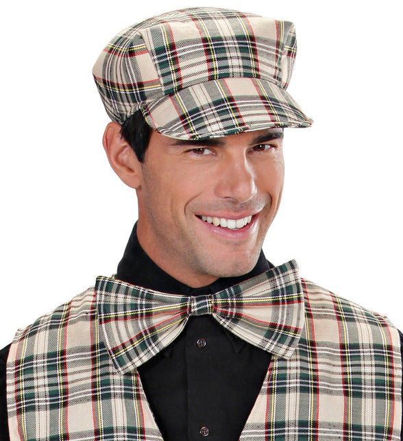 Widmann SRL Schotse pet tartan met strik ruit beige