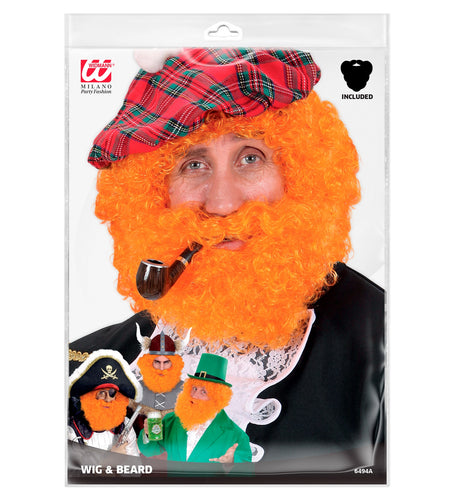 Widmann SRL Schotse pruik oranje krullen