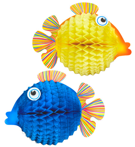 Widmann SRL Set met 2 honinggraat lampions tropische vis