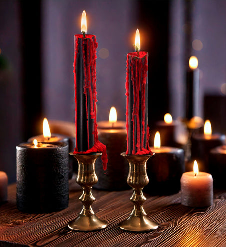 Widmann SRL Set van 2 zwarte bloedende kaarsen