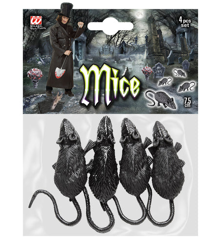 Widmann SRL Set van 4 muizen 9cm