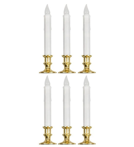 Widmann SRL Set van 6 witte kaarsen met flikkerend licht en timer 23cm Noah