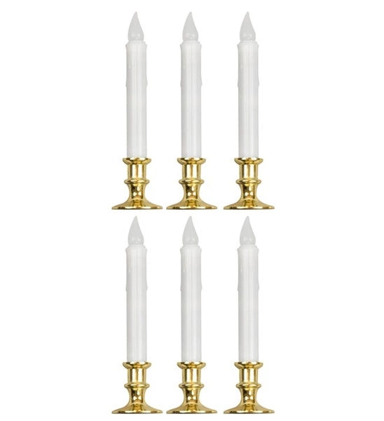 Widmann SRL Set van 6 witte kaarsen met flikkerend licht en timer 23cm Noah