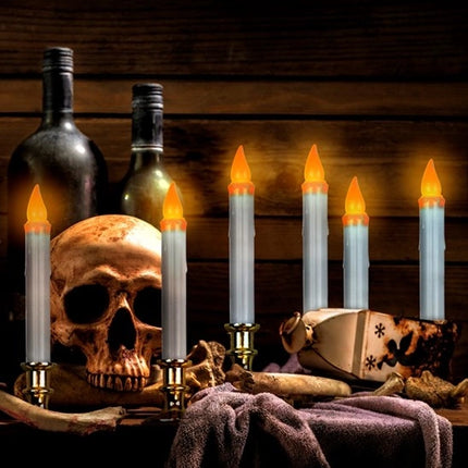 Widmann SRL Set van 6 witte kaarsen met flikkerend licht en timer 23cm Noah