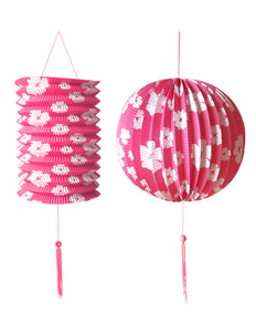 Widmann SRL Set van roze lampionnen