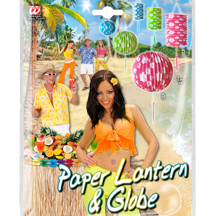 Widmann SRL Set van roze lampionnen