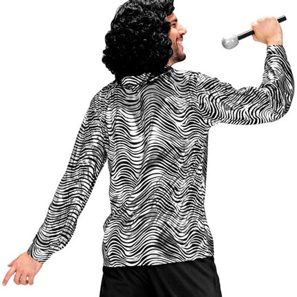 Widmann SRL Shirt disco fever zilver heren