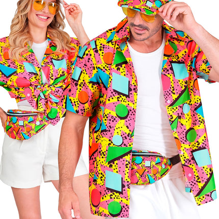 Widmann SRL Shirt jaren 80 funky fashion roze