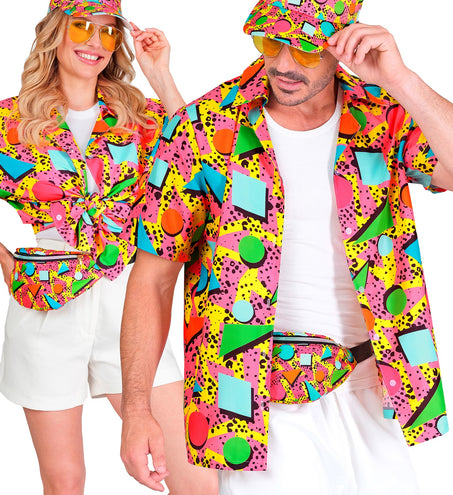 Widmann SRL Shirt jaren 80 funky fashion roze