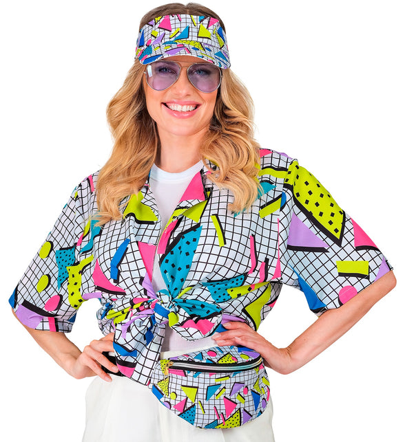 Widmann SRL Shirt jaren 80 funky fashion wit