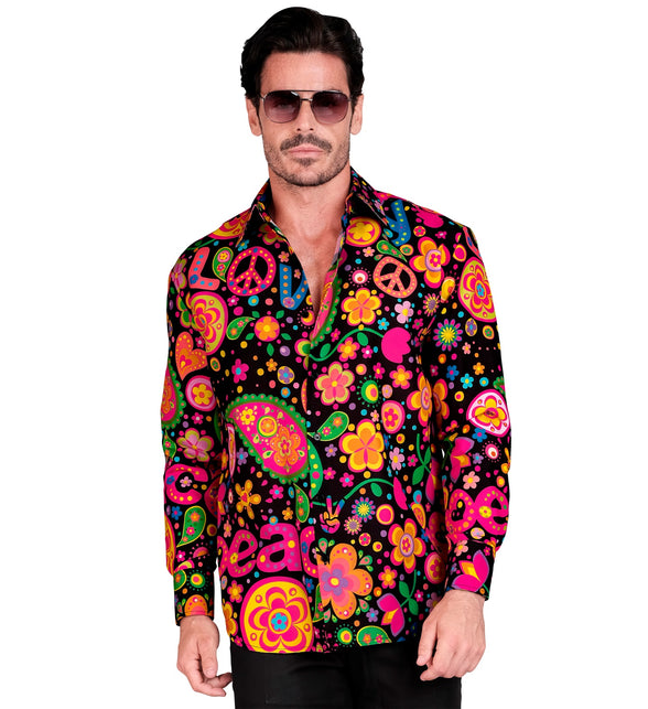 Widmann SRL Shirt neon hippie peace