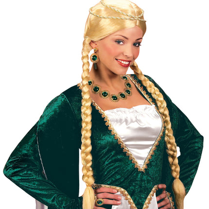 Widmann SRL Sieraden set middeleeuwse koningin groen