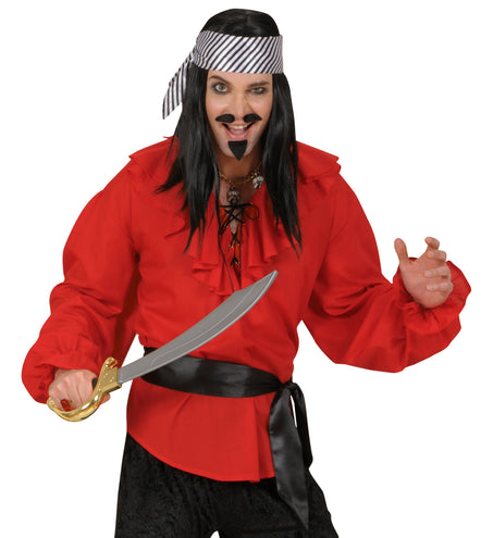 Widmann SRL Sjaaltje satijn  wit met zwarte strepen