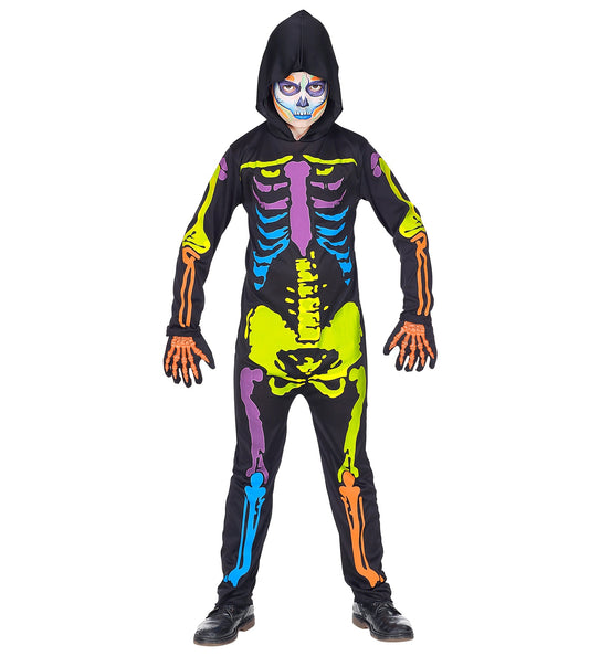 Widmann SRL Skelet pak kleurrijk kinderen