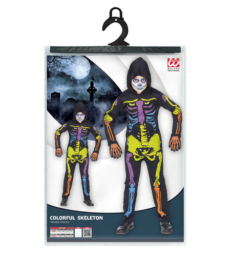 Widmann SRL Skelet pak kleurrijk kinderen