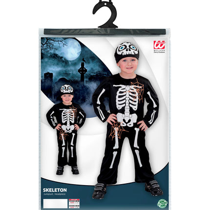 Widmann SRL Skelet pak voor kinderen met muts