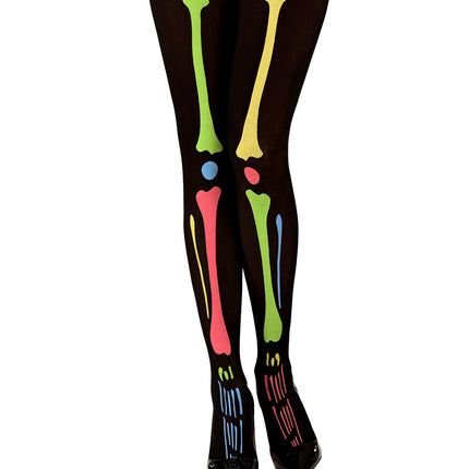 Widmann SRL Skelet panty met botten neon