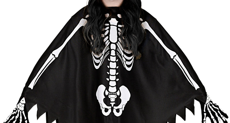 Widmann SRL Skelet poncho halloween kinderen