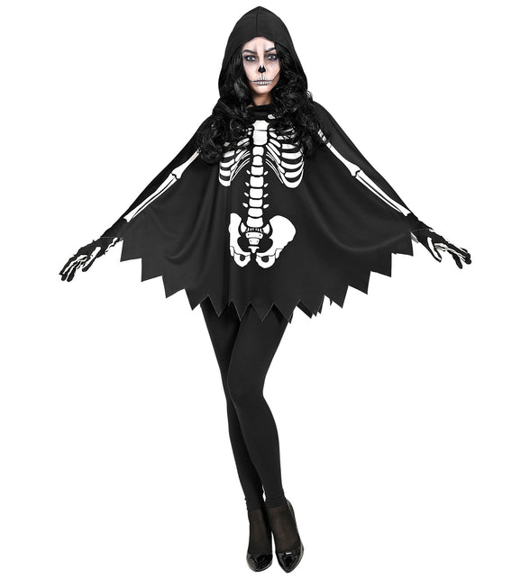 Widmann SRL Skelet poncho halloween volwassenen