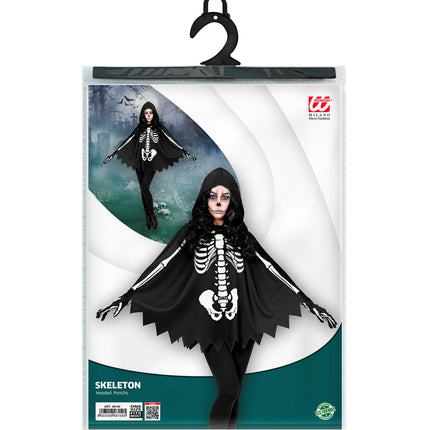 Widmann SRL Skelet poncho halloween volwassenen