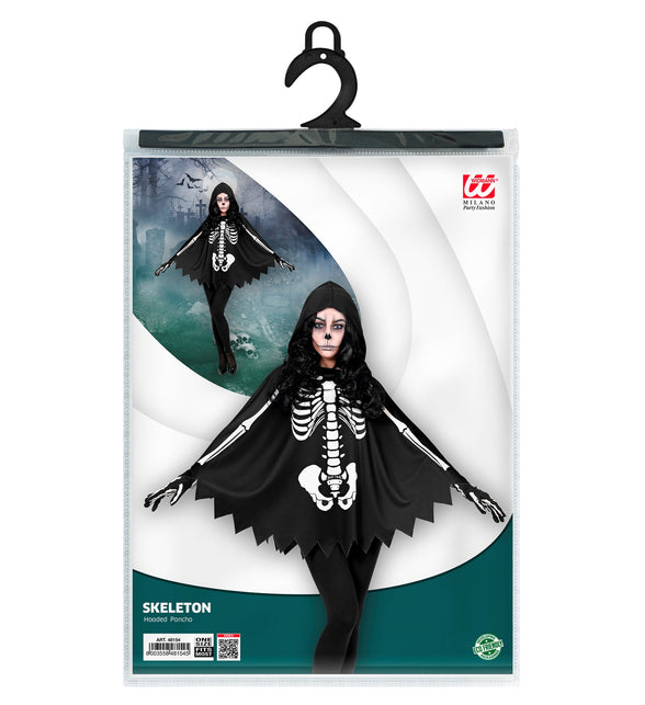 Widmann SRL Skelet poncho halloween volwassenen