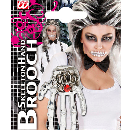 Widmann SRL Skelethand broche sieraden met robijn