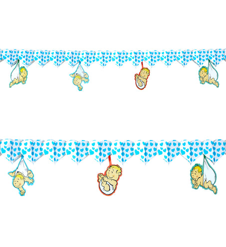 Widmann SRL Slinger met blauwe hartjes voor geboorte