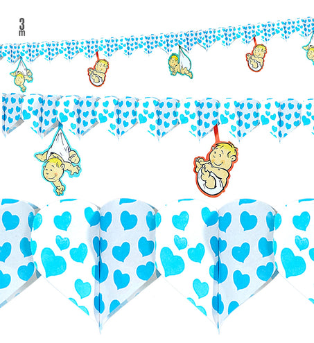 Widmann SRL Slinger met blauwe hartjes voor geboorte