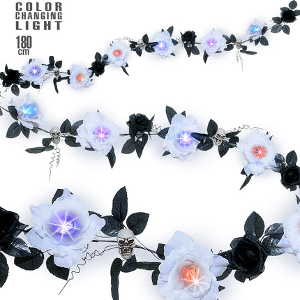 Widmann SRL Slinger met witte rozen en schedels