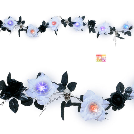 Widmann SRL Slinger met witte rozen en schedels