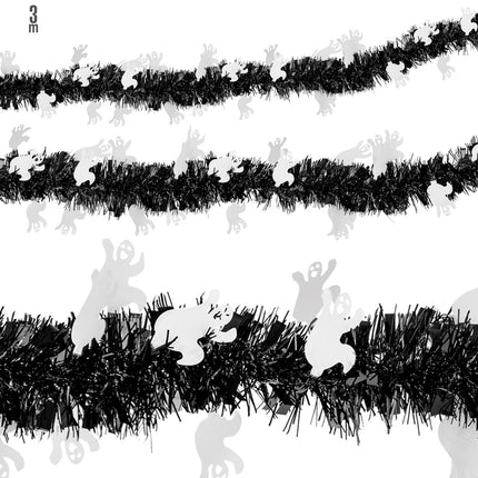 Widmann SRL Slinger zwart met  tinsel en geestjes