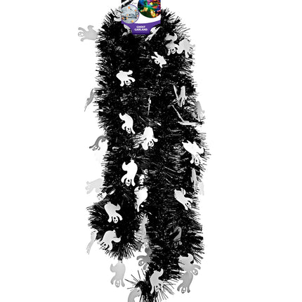 Widmann SRL Slinger zwart met  tinsel en geestjes