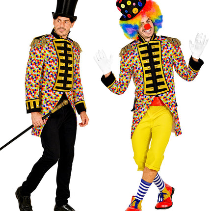Widmann SRL Slipjas Clown carnaval meerkleurig heren