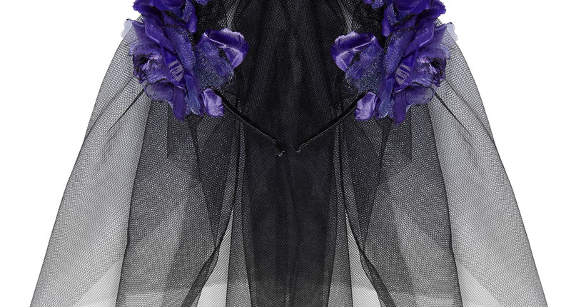 Widmann SRL Sluier met paarse rozen voor Halloween