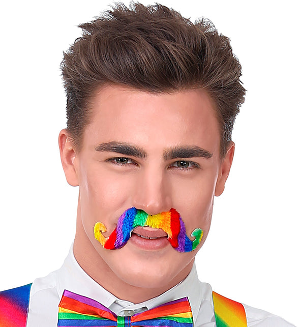 Widmann SRL Snor regenboogkleuren