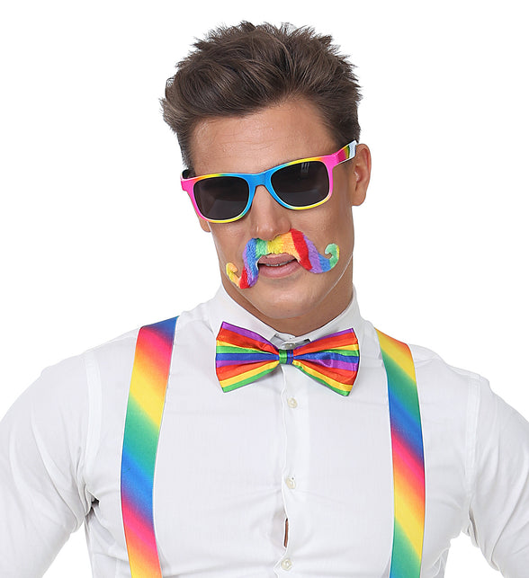 Widmann SRL Snor regenboogkleuren